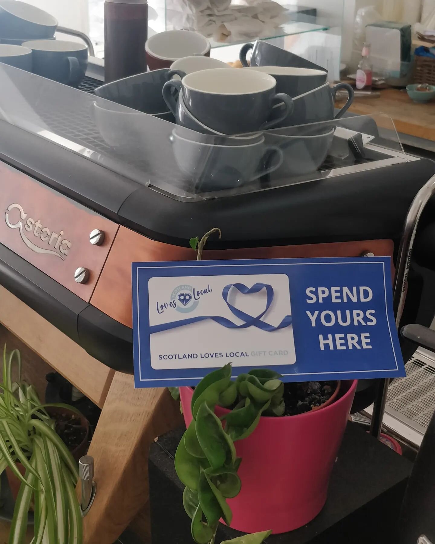 Have you received one of the @scotlandgiftslocal gift cards in the mail?? 
We accept them in both stores!!! 
How many free coffees can you get for &pound;105 🤔🤣☕